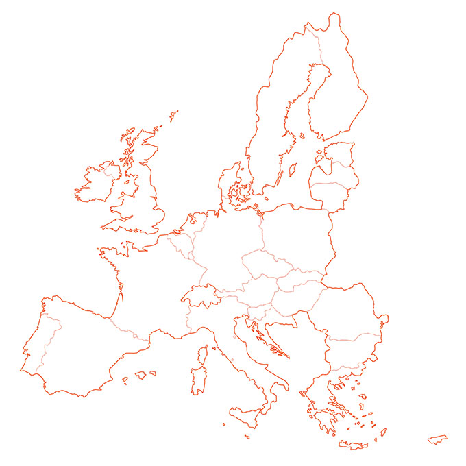 vector europe borders outline